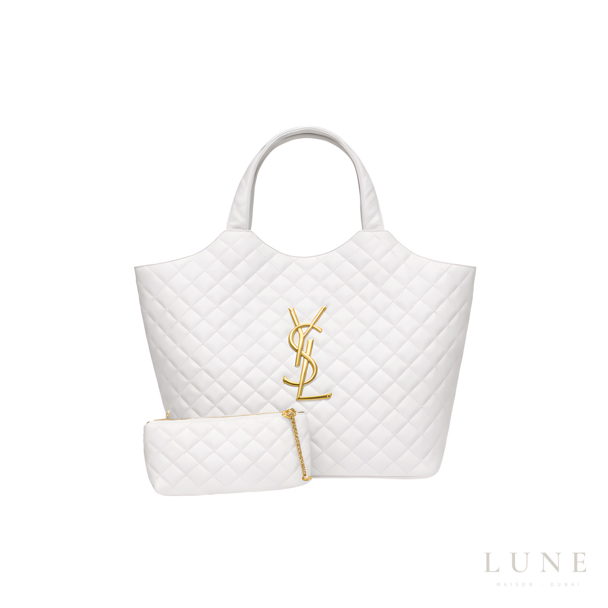 YSL Icare Maxi White Lambskin