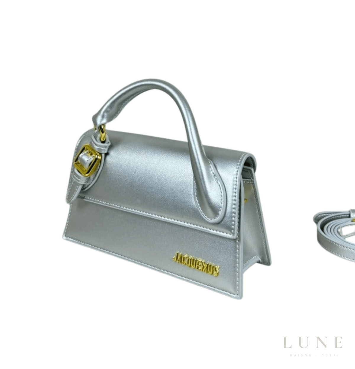 Jacquemus Le Chiquito Long Tote Bag - Silver-Tone Metallic Leather