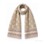 Louis Vuitton Monogram Beige Rose Scarf