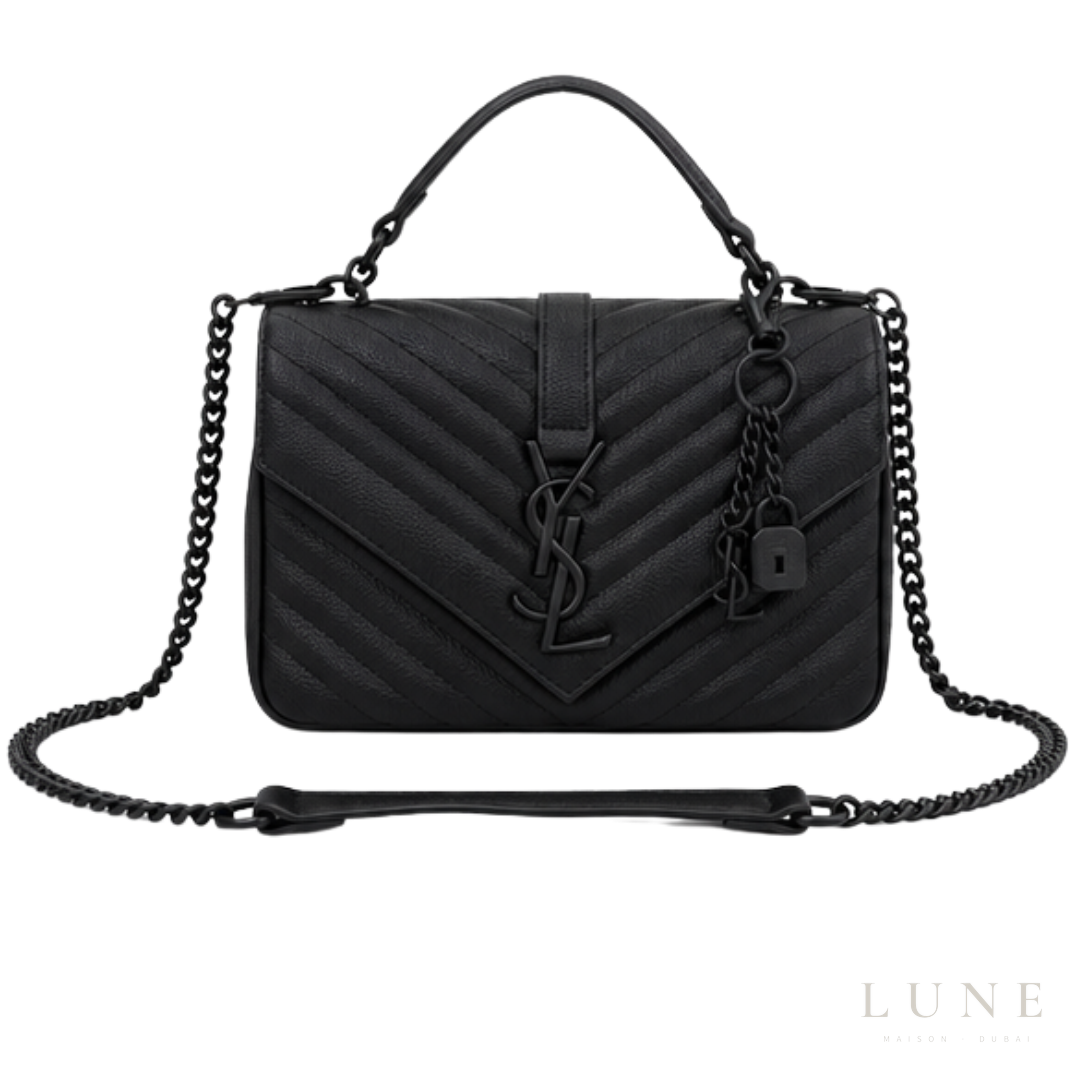 Saint Laurent College Medium Chain Bag – Black