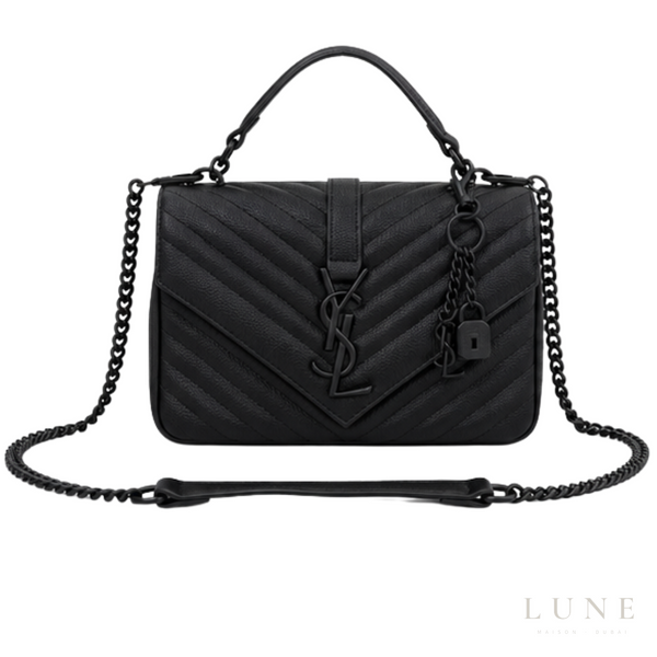Saint Laurent College Medium Chain Bag – Black
