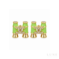 Chanel CC Bamboo Lime Green Earrings