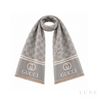 Gucci | Scarf GG Monogram Jacquard Grey - View 3