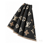 Louis Vuitton Monogram Black Scarf – White