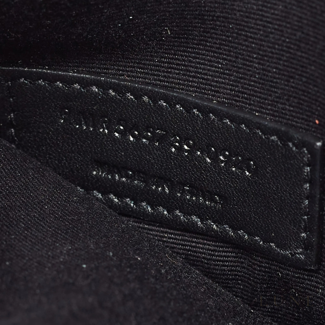 Saint Laurent Uptown Crocodile-Embossed Leather Pouch – Black - View 3