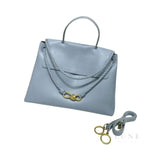 Bottega Veneta Ciao Top Handle Bag - Light Blue Leather with A Gold