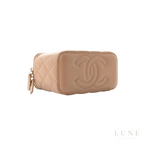 Chanel Small Vanity Case Chain Beige