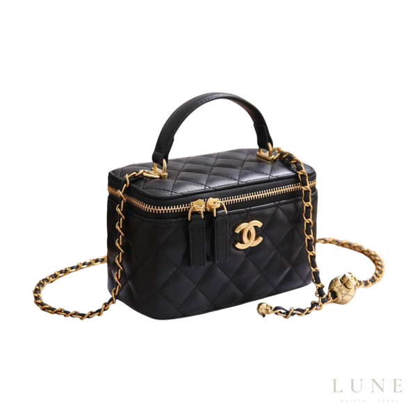 Chanel Small Vanity Case Chain Black