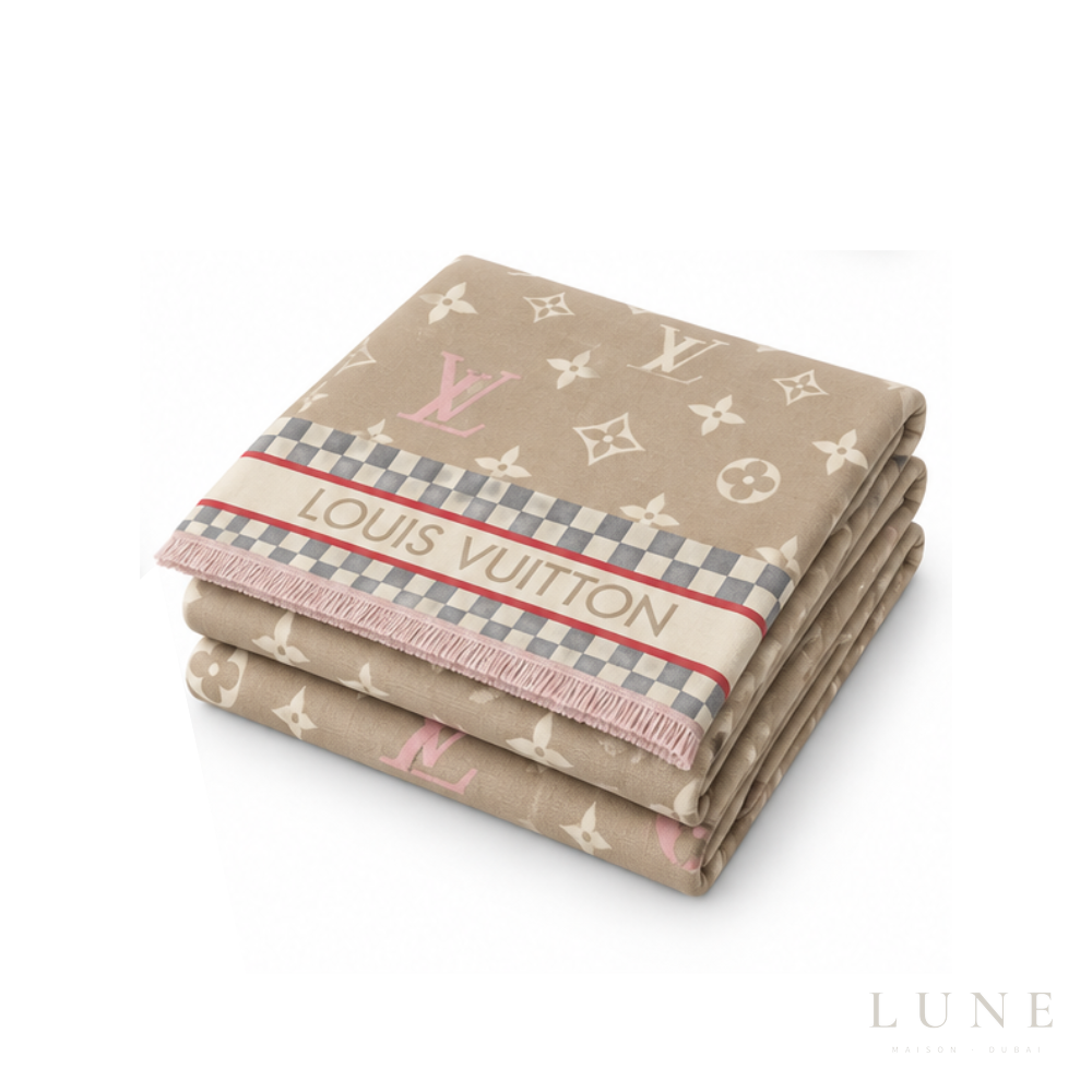 Louis Vuitton Monogram Beige Rose Scarf