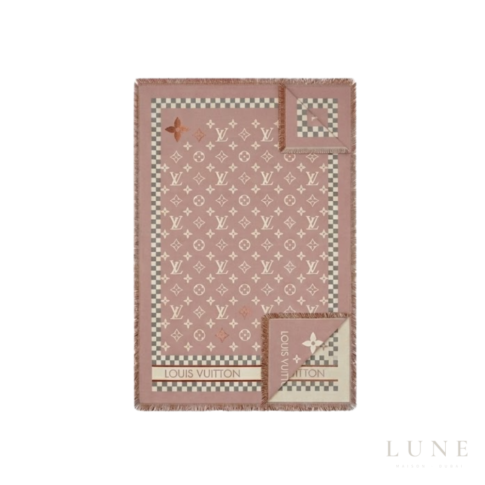 Louis Vuitton Monogram Heart Beige Rose Scarf