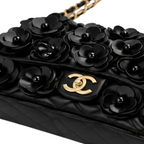Chanel Bag | Camellia Appliqué Classic Flap Bag – Black