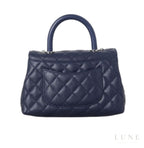 Chanel Coco Handle Mini Bag - Navy Blue Caviar Leather