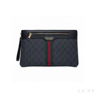 Gucci Pouch Leather Stripe Zip