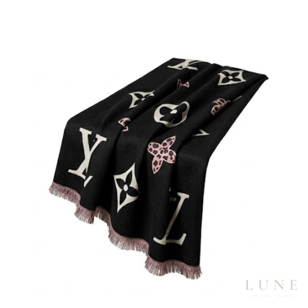 Louis Vuitton Monogram Scarf – Black