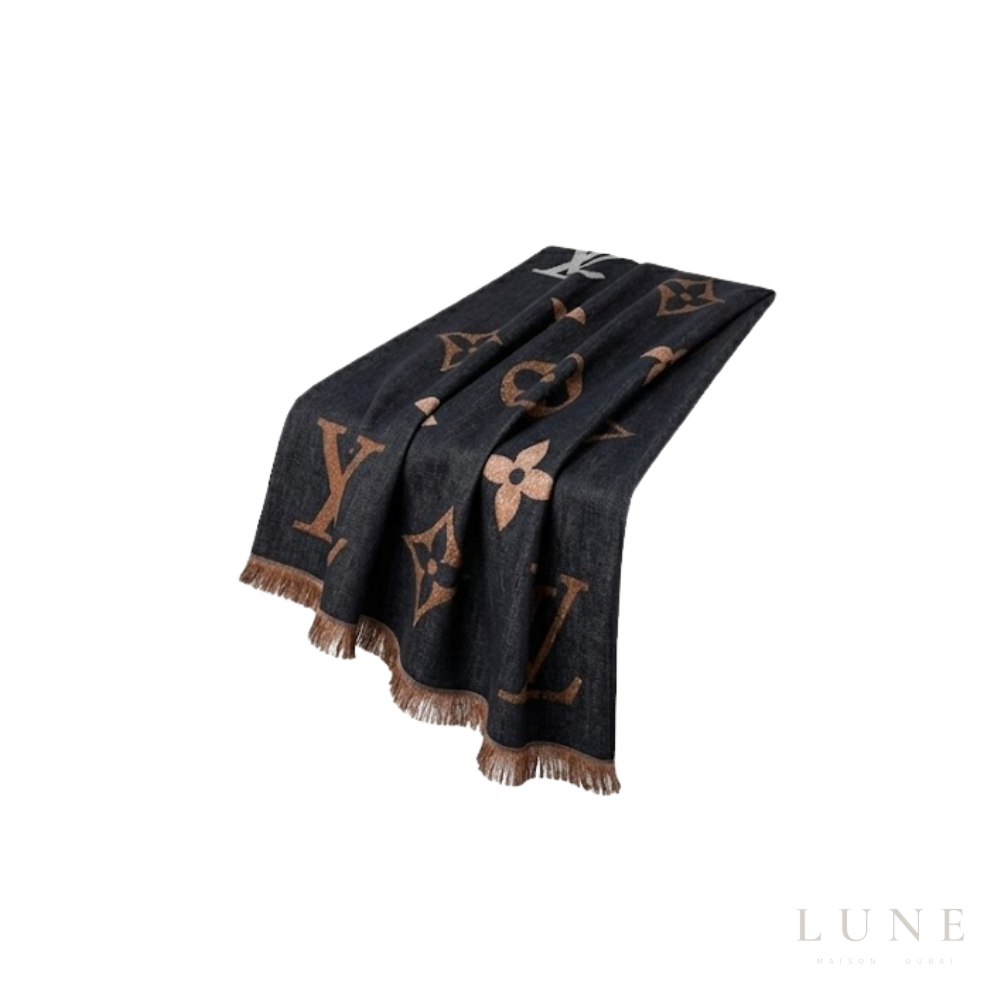 Louis Vuitton Monogram Giant Split Scarf – Black