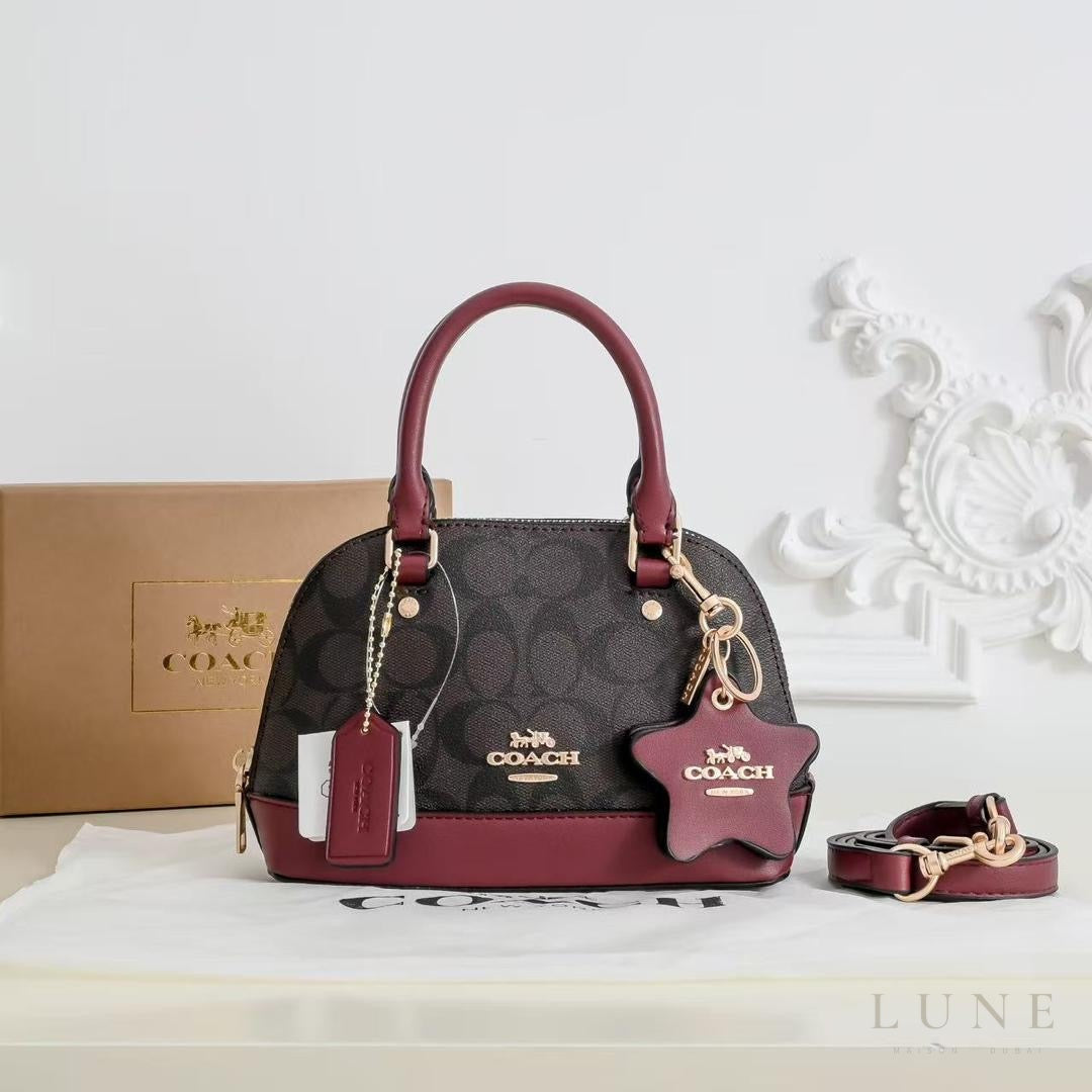 Coach Mini Sierra Satchel Handbag – Wine Red - View 4
