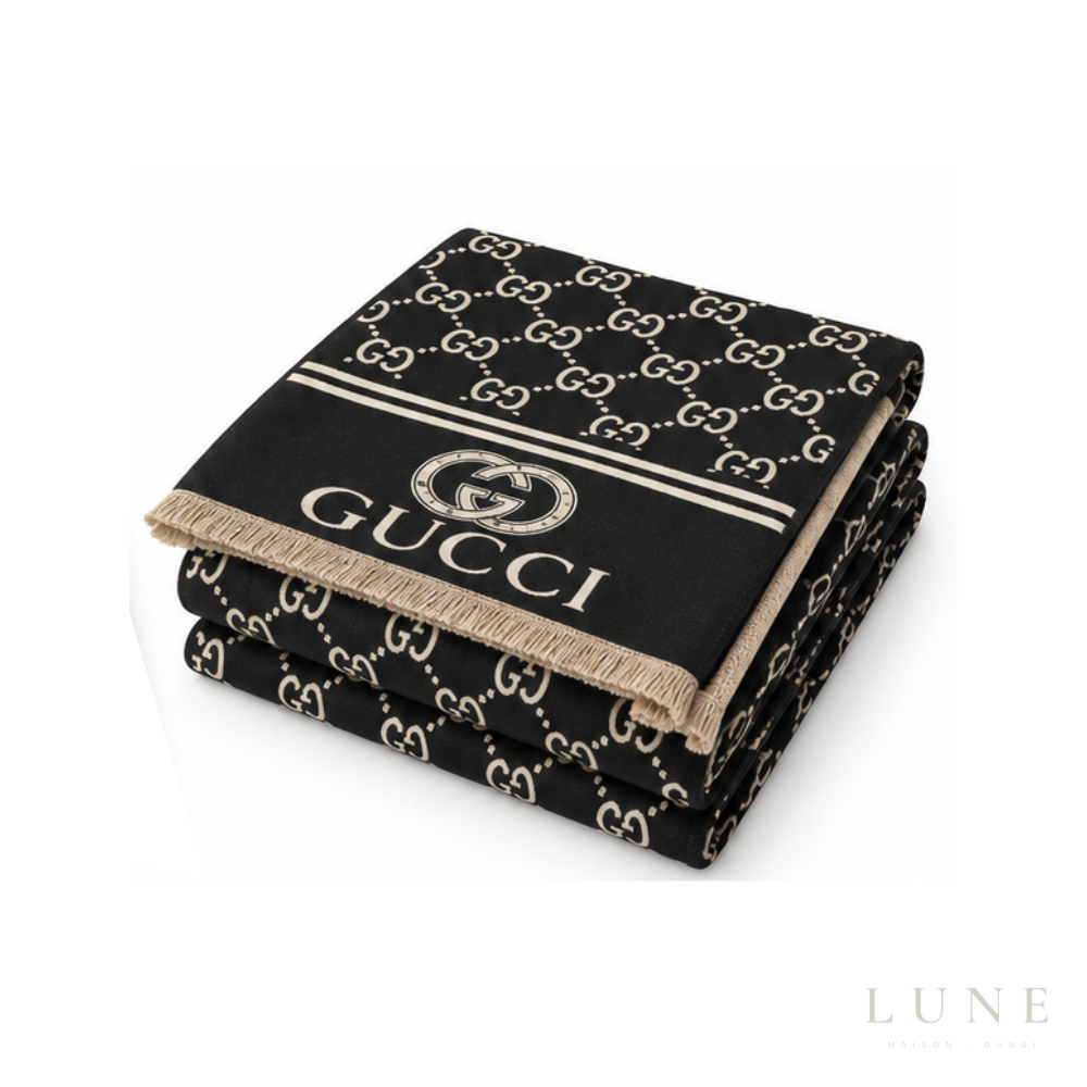 Gucci GG Jacquard Scarf – Black