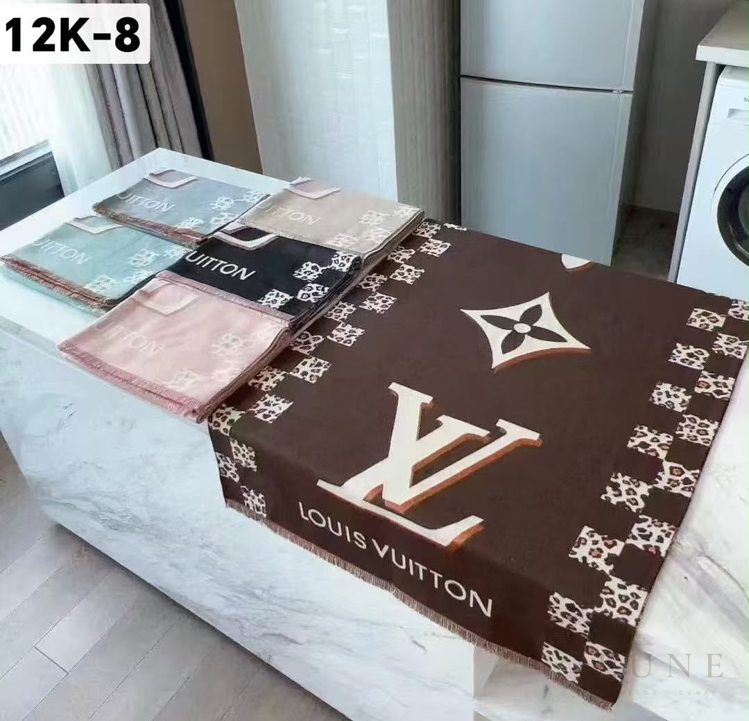 Louis Vuitton Checkered Leopard Scarf – Brown