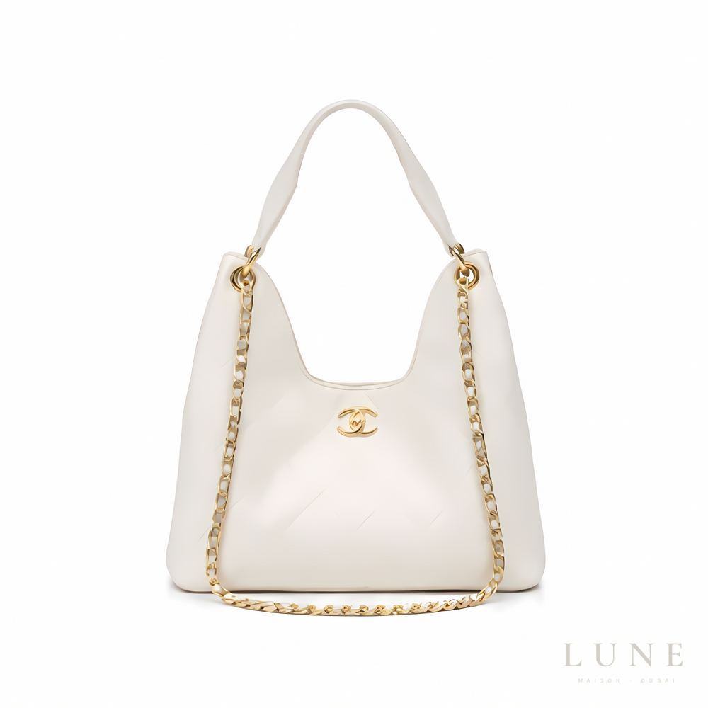 Chanel 25 Medium Hobo - Beige Caviar
