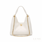 Chanel 25 Medium Hobo - Beige Caviar