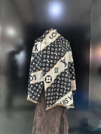 Louis Vuitton Monogram Black Scarf – White