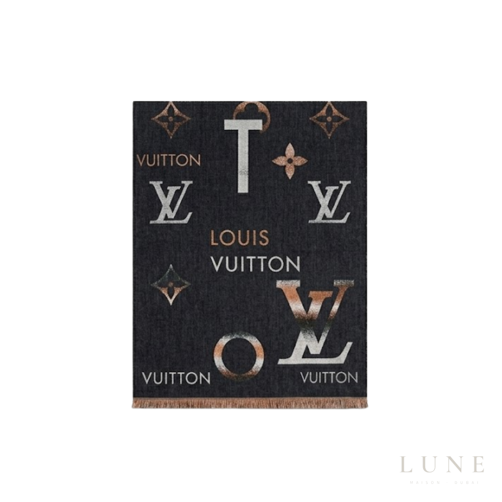 Louis Vuitton Monogram Giant Split Scarf – Black