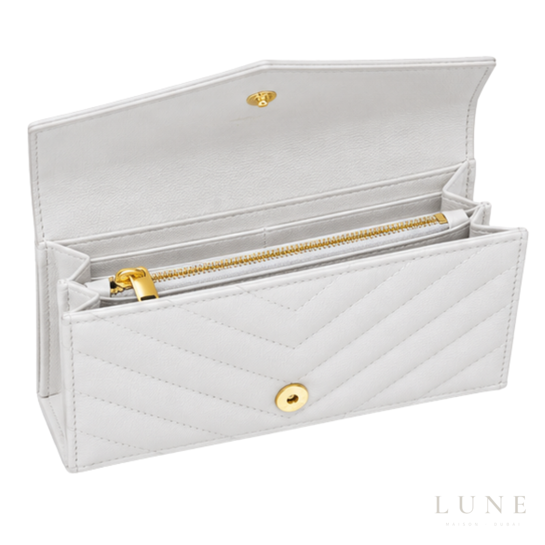 Saint Laurent Cassandre Wallet on Chain – White