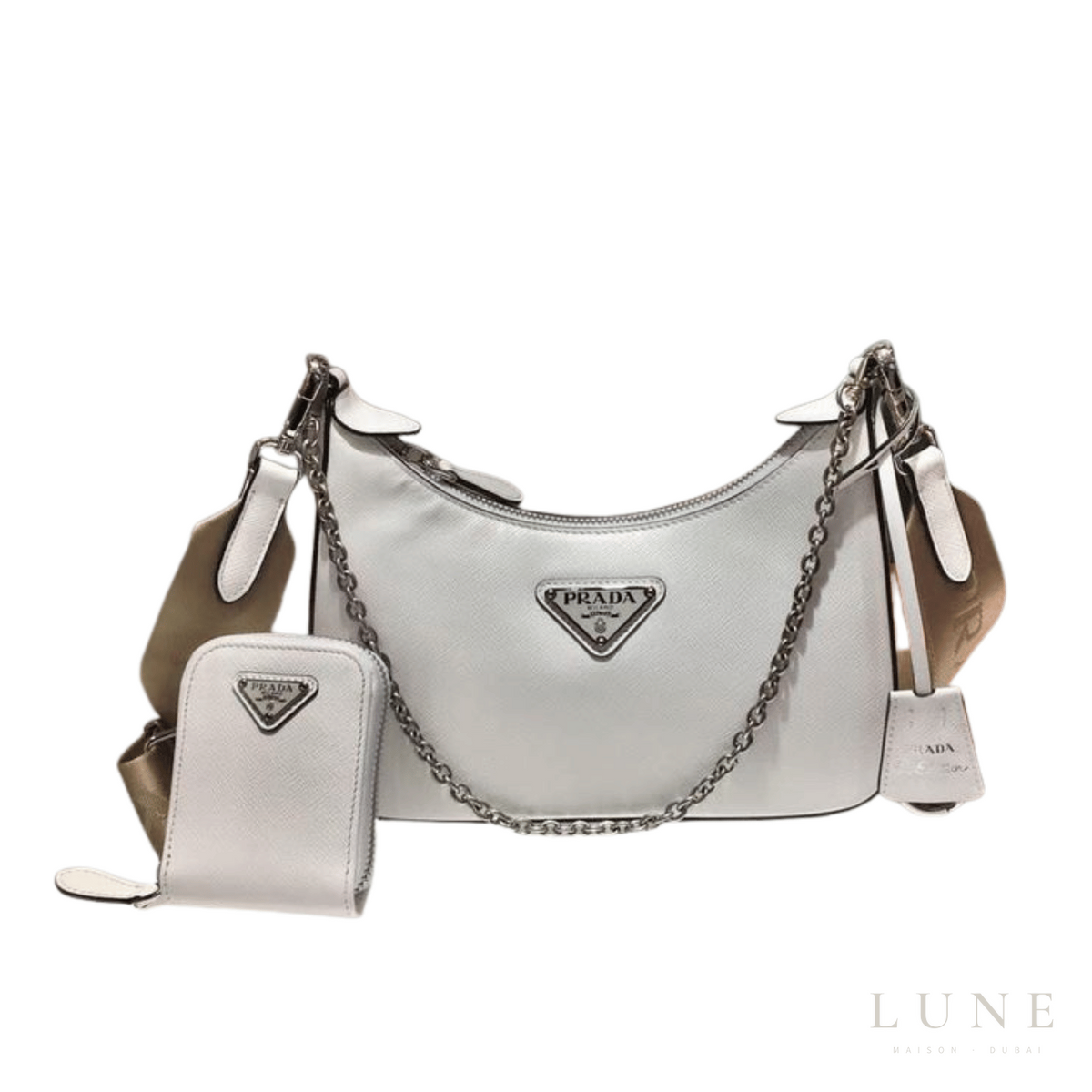 Prada Re-Edition 2005 Re-Nylon White Purse