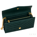 Saint Laurent Cassandre Wallet on Chain – Green