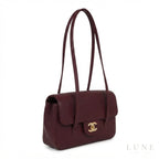 Chanel Preppy Coco Small Flap Bag – Dark Burgundy - View 3