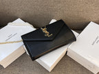Saint Laurent Uptown Grain Chain Wallet – Black