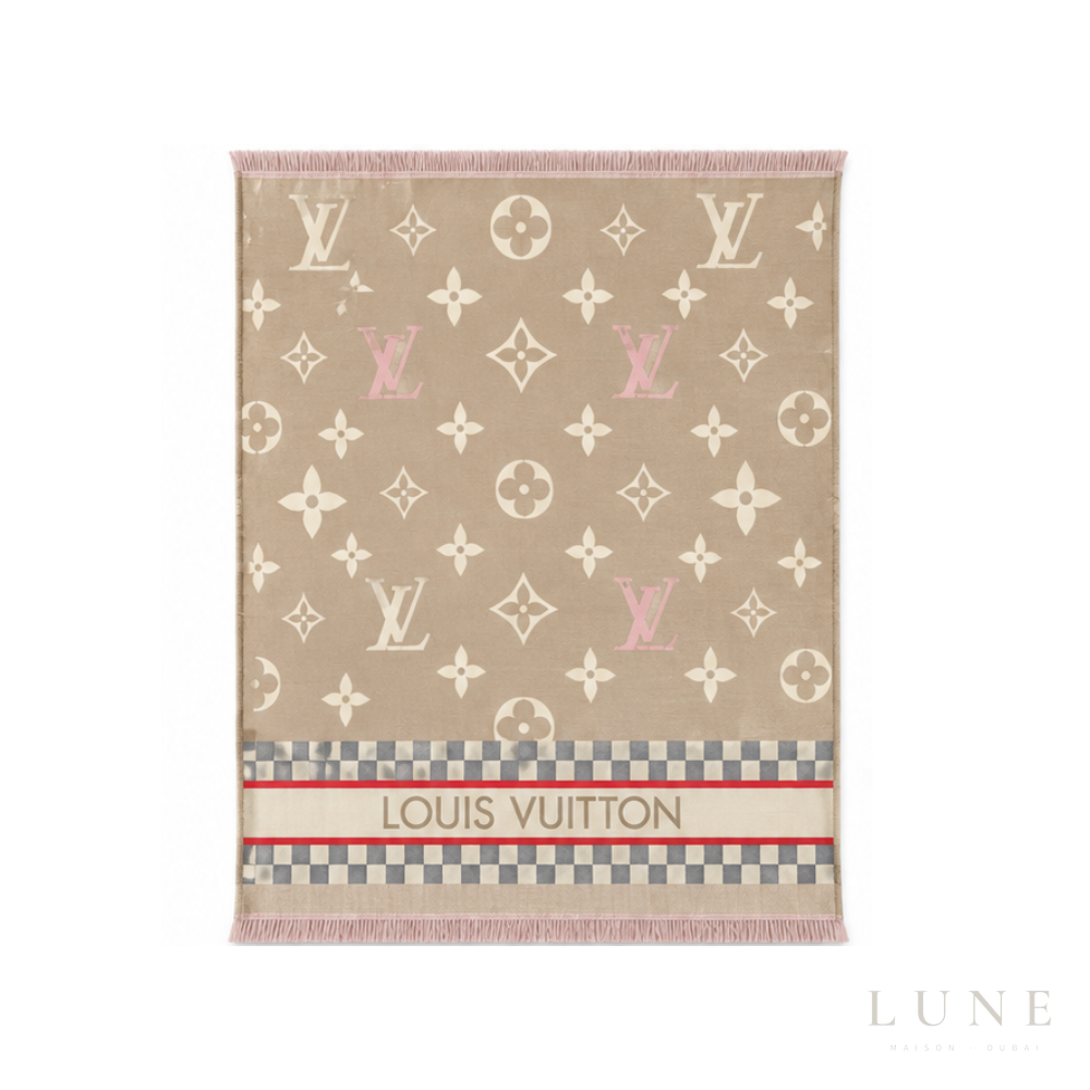 Louis Vuitton Monogram Beige Rose Scarf