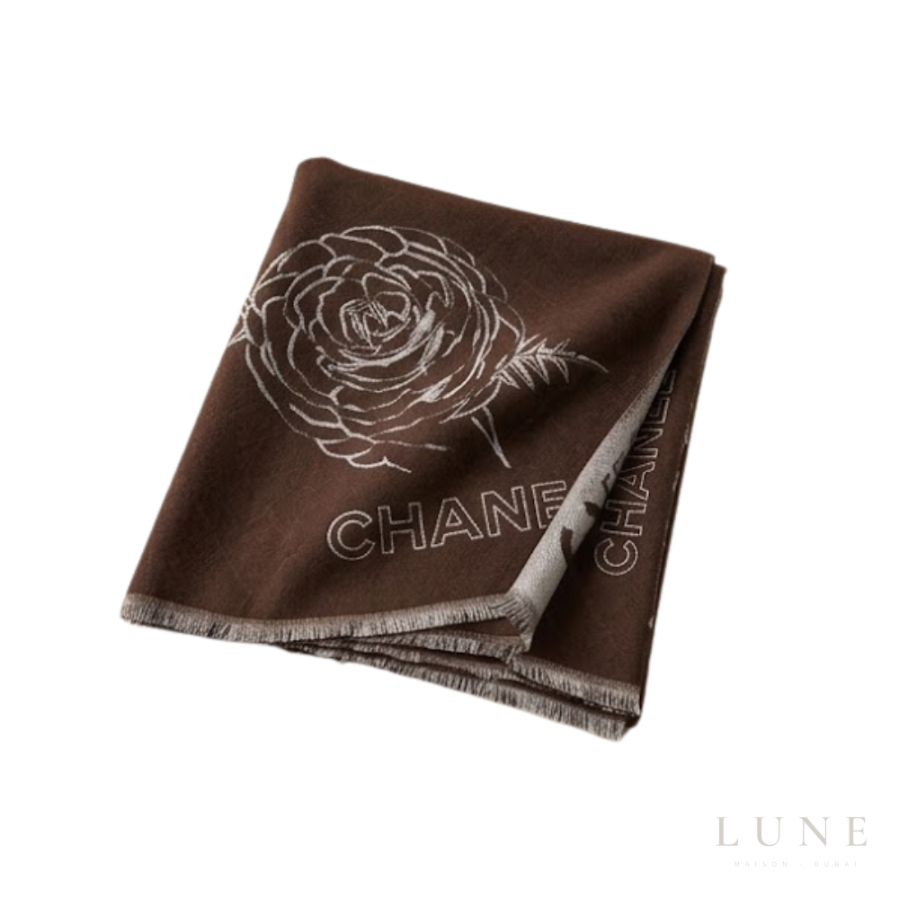 Chanel | Scarf Camellia CC Dark Brown - View 4