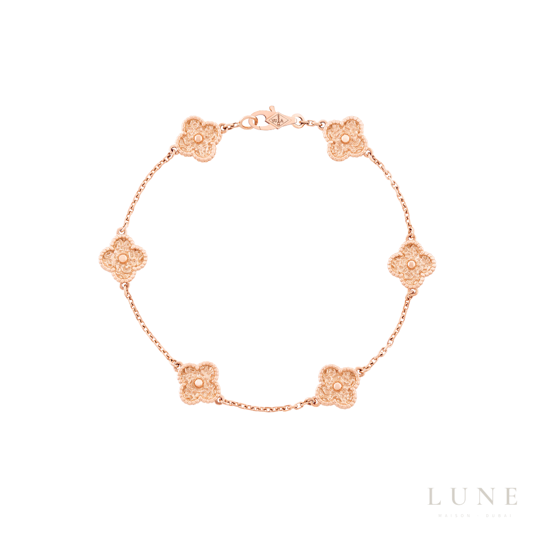 Van Cleef Rose Gold White Bracelet