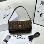 Coach Etta Small Flap Signature Chenille Truffle
