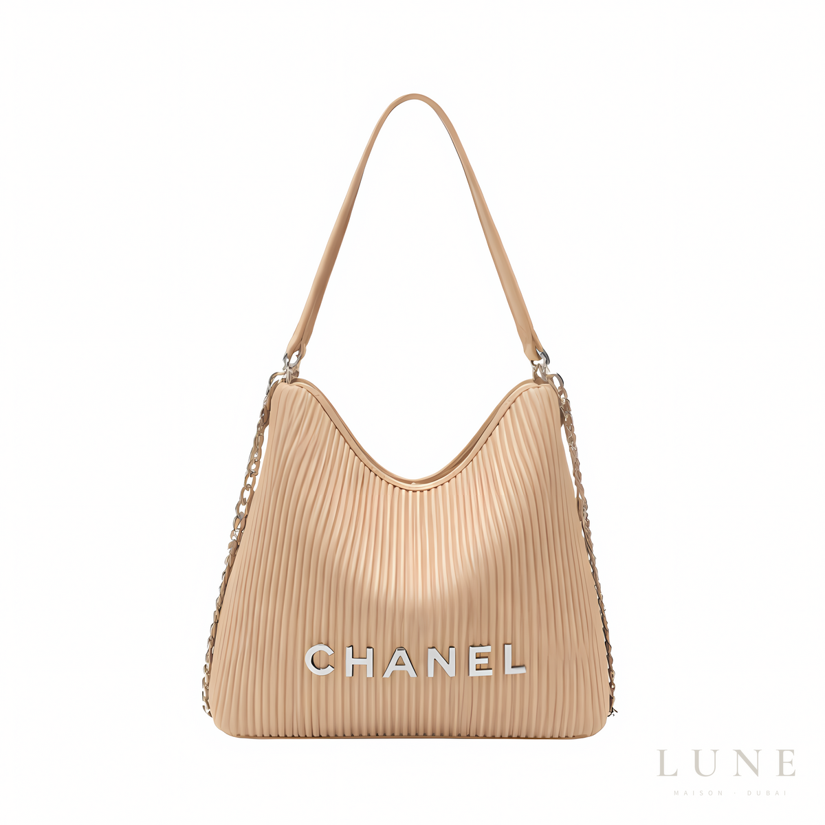 Chanel Maxi Hobo - Peach Lambskin