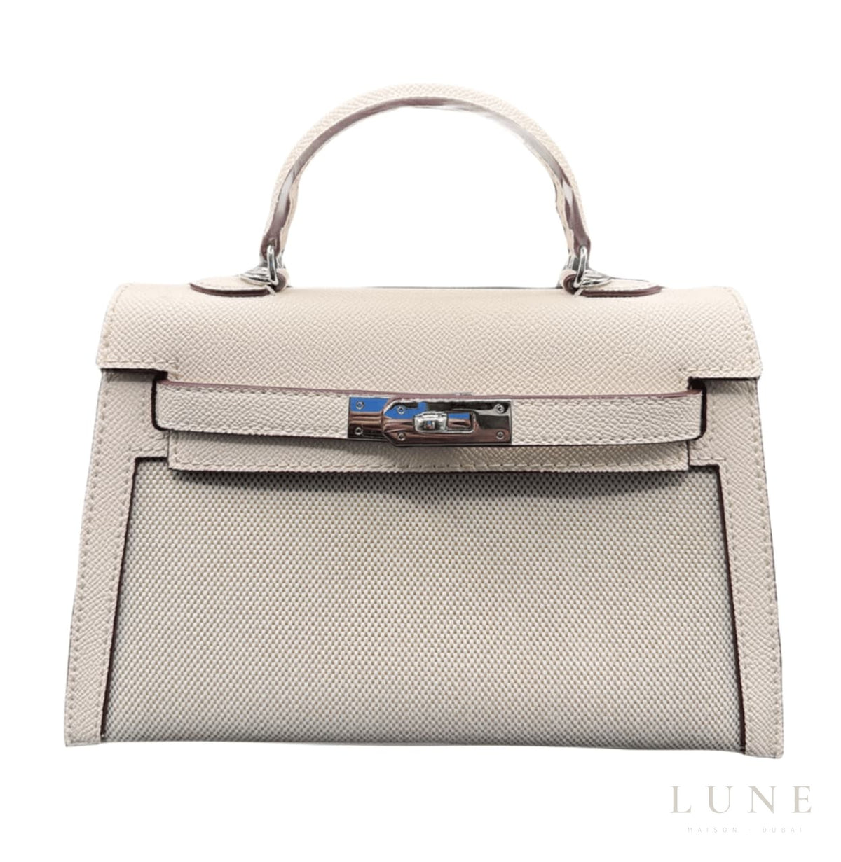 Hermès Mini Kelly Ii Bag Crafted from Epsom Leather with Canvas Sides