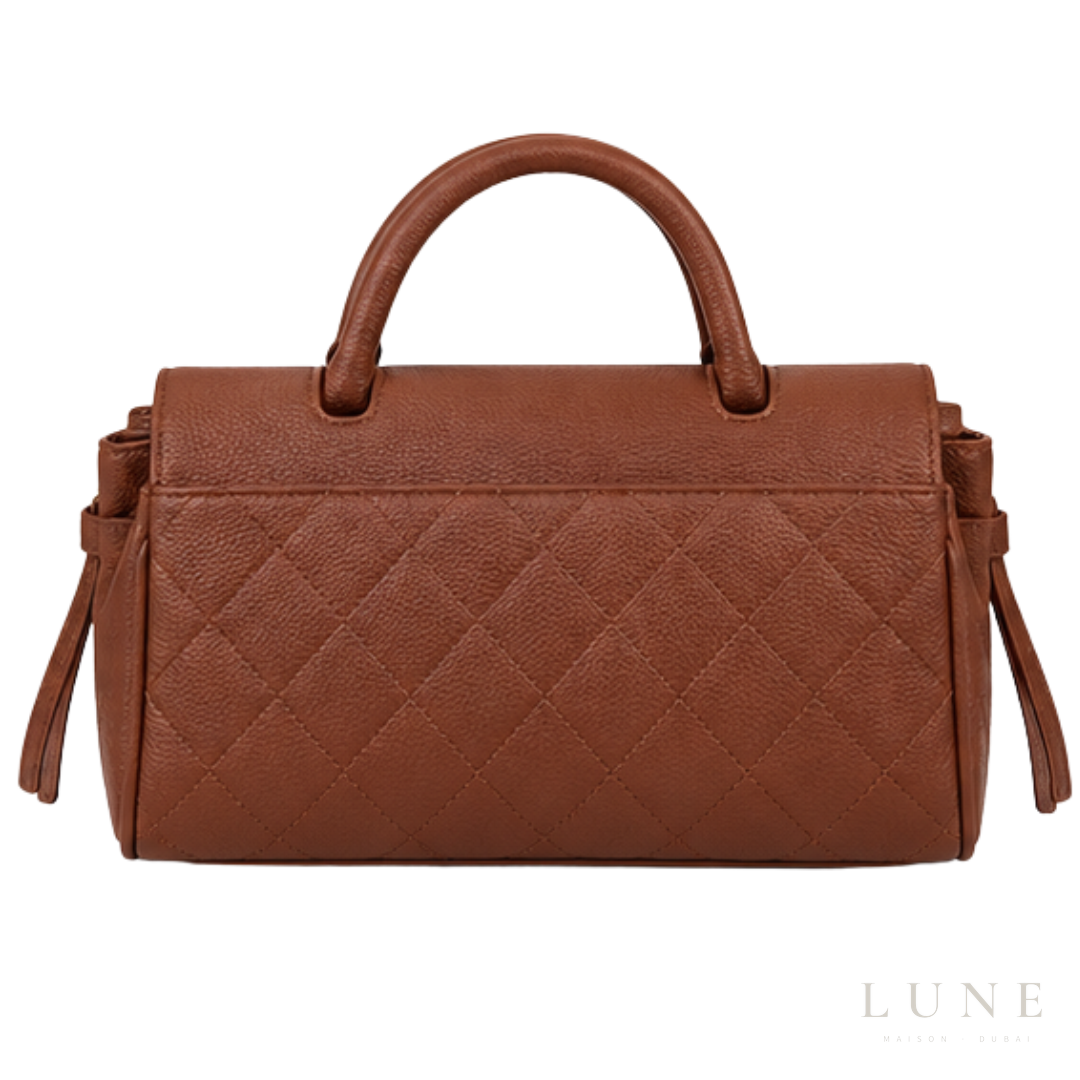 Chanel Bag | Urban Essentials Small Shopping Bag (East-West Baguette Tote) – Caramel (Brown – Tan grained calfskin leather with gold-tone hardware)