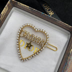 Dior Crystal Heart JAdior Barrette Jewelry – Gold