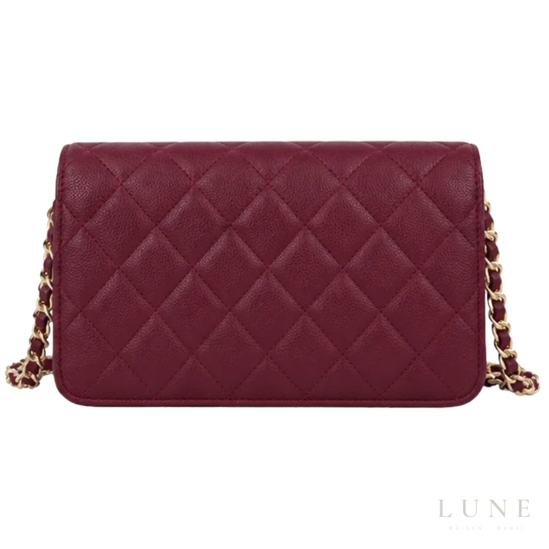 Chanel Bag | Wallet on Chain (WOC)Colour – Burgundy – Raspberry