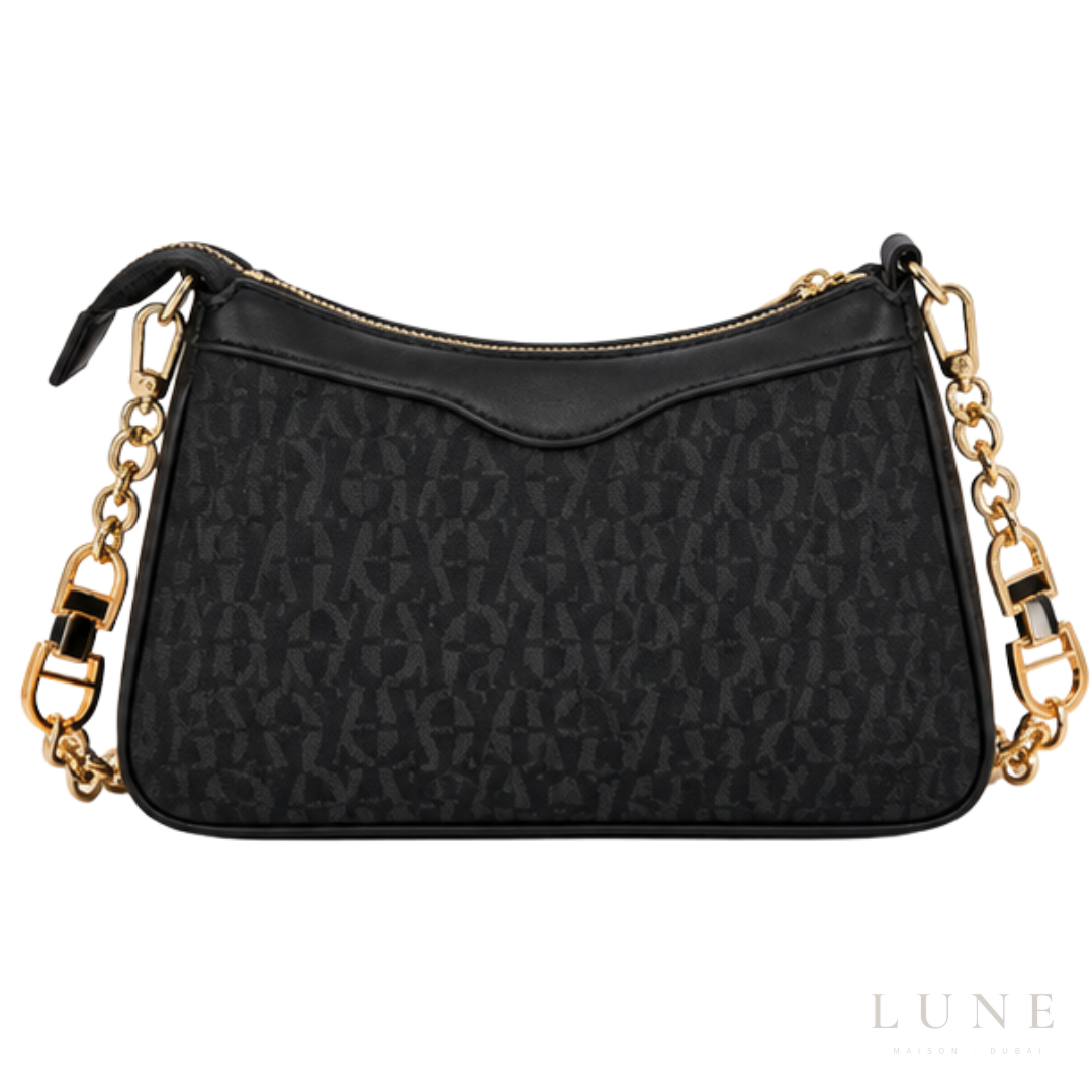 Aigner Bag | Delia Monogram Shoulder Bag – Black