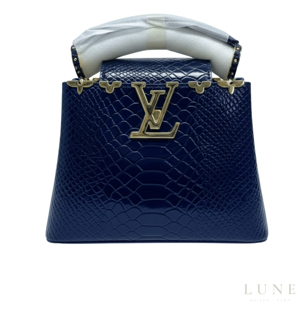 Louis Vuitton Capucines Navy Python