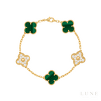 Van Cleef Gold Malachite Diamond Set
