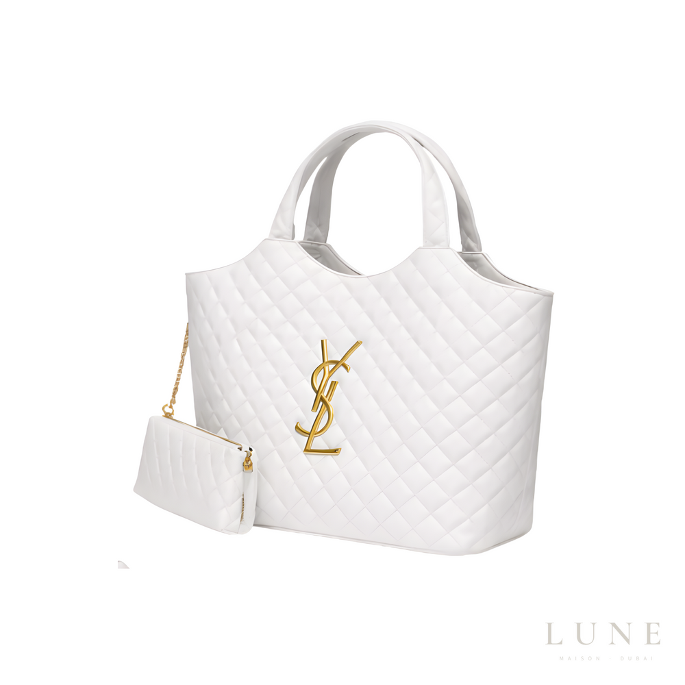 Saint Laurent Icare Maxi White Lambskin