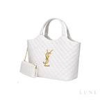 YSL Icare Maxi White Lambskin