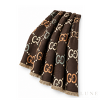 Gucci GG Jacquard Scarf – Dark Brown