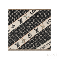 Louis Vuitton Monogram Black Scarf – White
