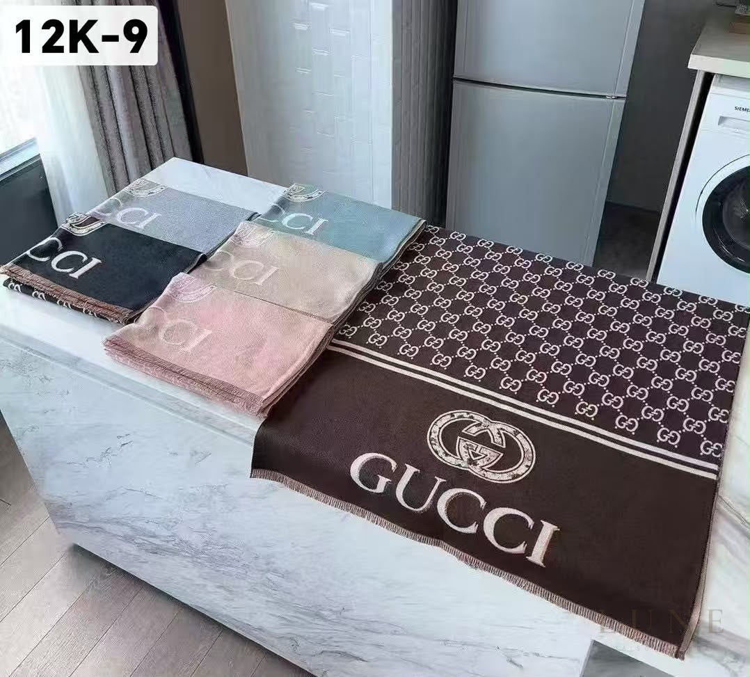 Gucci GG Reversible Logo Scarf – Dark Brown