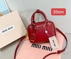 Miu Miu Bag | Arcadie Leather Bag (Top-handle satchel – crossbody bag) – Cherry Red (Rubino – Crimson with gold-tone hardware)
