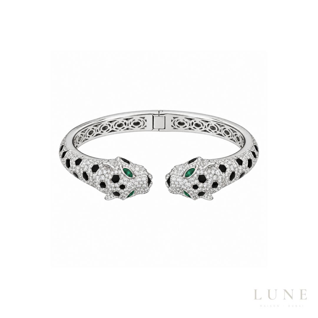 Cartier Panthere De Cartier Emerald Onyx White Gold Set
